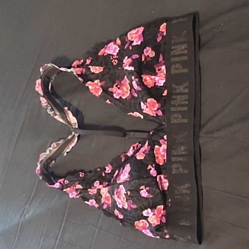 Pink By Victoria Secret Floral Bartlett Elastic Band Size 12inch Stretches 16 In